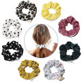 UNIQ hair accessories fashion brand scrunchie leopard print hair accessories Zipper ring Hair Bands Scrunchie Women Jewelry Acce